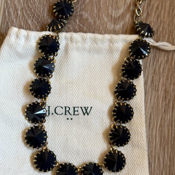 JCREW Navy Blue and Gold Crystal Necklace - Picture 2 of 3